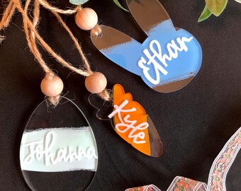 Personalized Easter basket tags - hand lettered acrylic tags