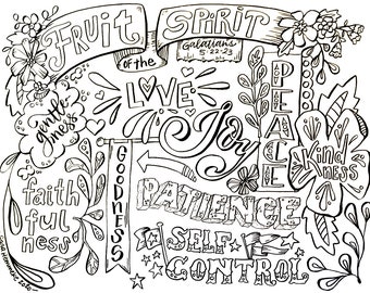 Fruit of the Spirit Bible Coloring Page DOWNLOAD
