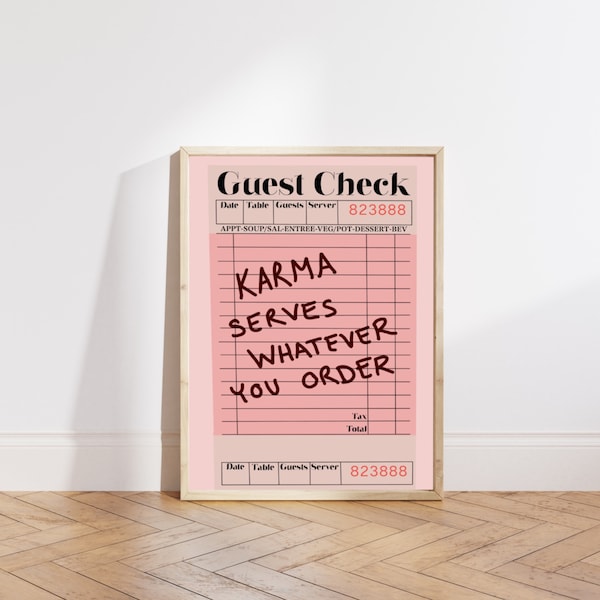 Karma Guest Check POP art | Pink