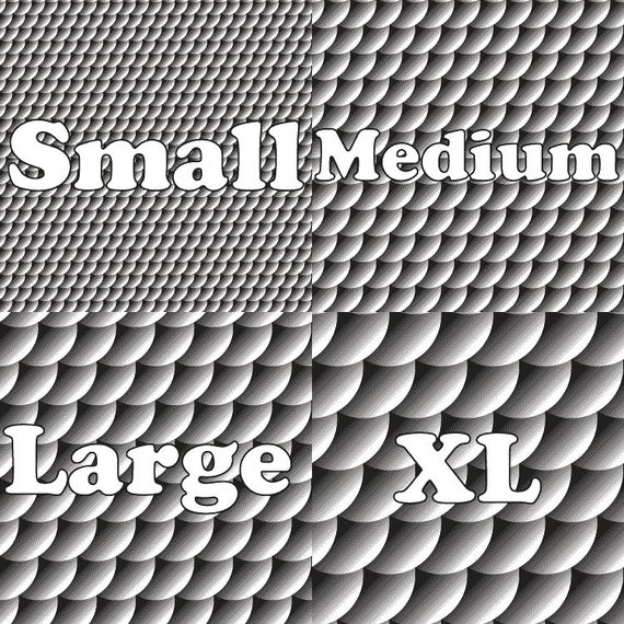 Fish / Snake / Dragon Scales 3D Texture Pattern for Laser Engraving - 4 Size Variations in SVG and PNG File Format