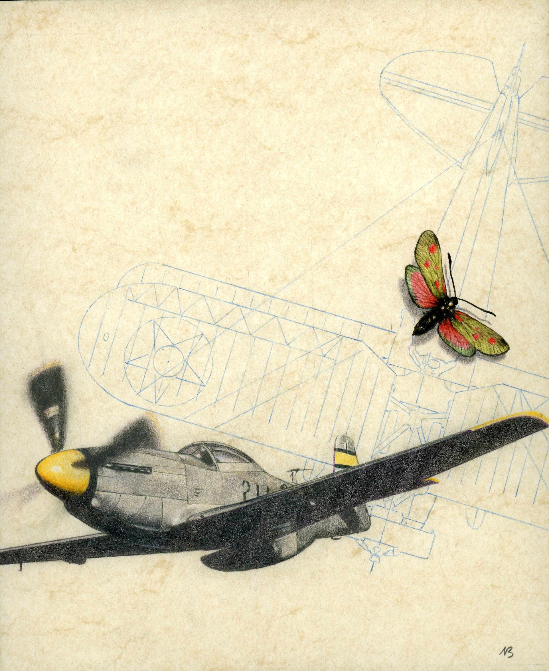 Wings Spitfire, cover drawing