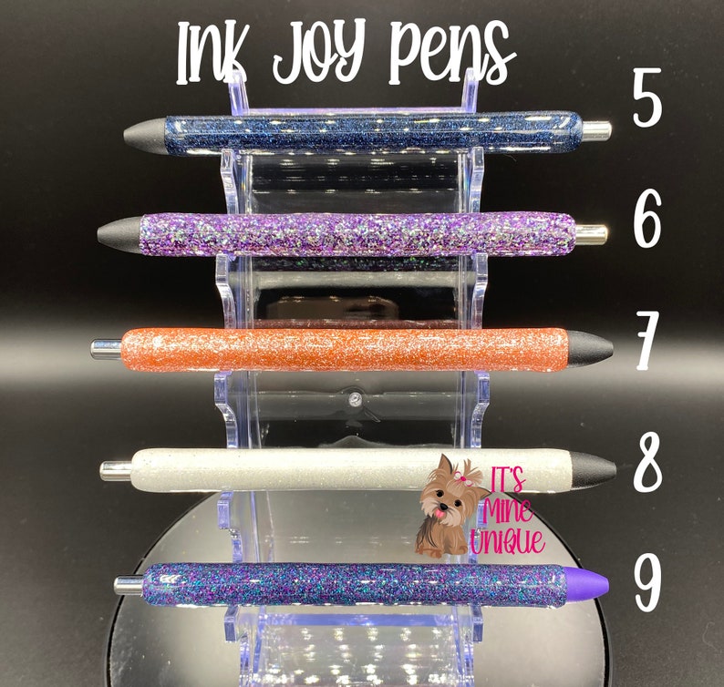 refillable Glitter pen Ink joy pens that can be personalized in multiple colors finished with epoxy