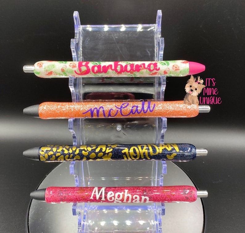 refillable Glitter pen Ink joy pens that can be personalized in multiple colors finished with epoxy