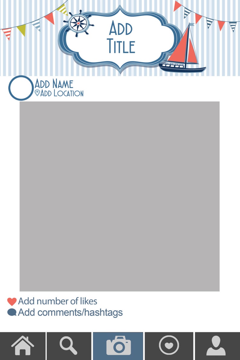 Nautical Themed Photo Booth Frame Baby Shower Birthday Etsy