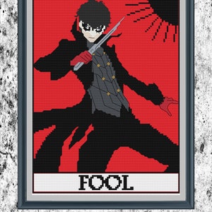 Joker &quot;The Fool&quot; Tarot Cross Stitch Pattern