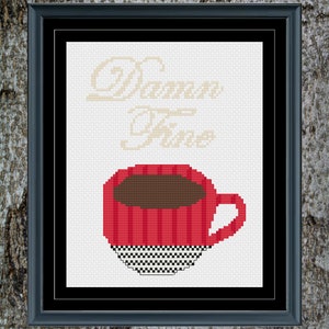 Damn Fine Coffee Twin Peaks Cross Stitch Pattern