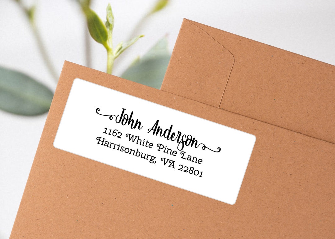 30-120-300 Custom Return Address Labels Stickers - Calligraphy - LS015 ...
