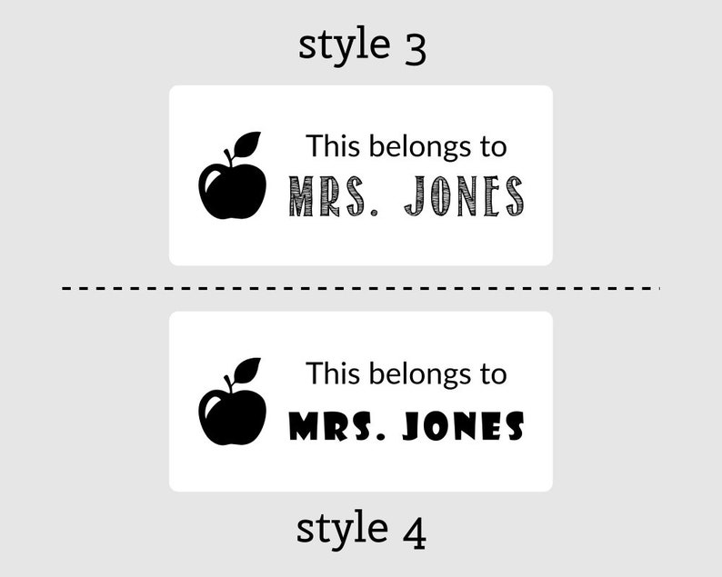 100-250-500 Custom Teacher Stickers School Stickers DYAD21 Apple