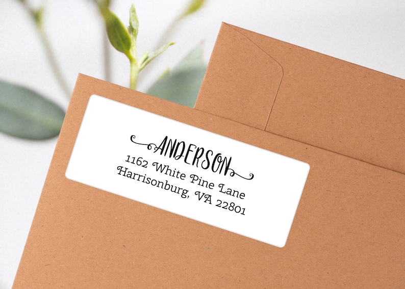 30-120-300 Custom Return Address Labels Stickers - Calligraphy - LS014 ...