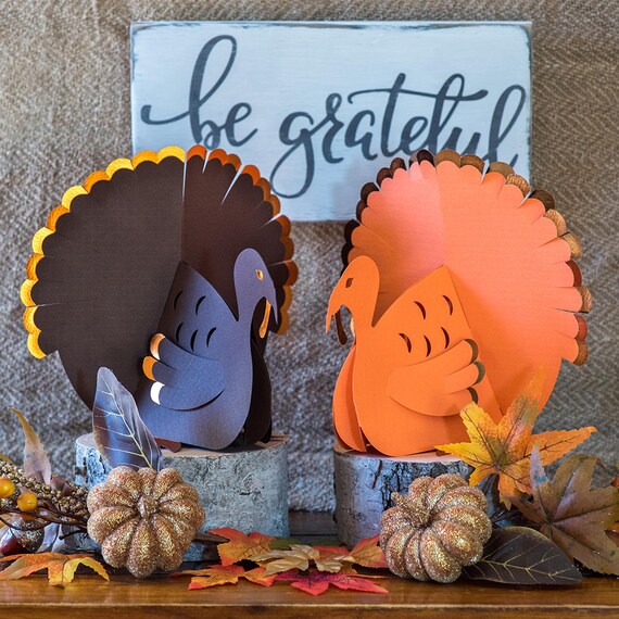 Thanksgiving Turkeys Pop Up Thanksgiving Decor Paper Etsy