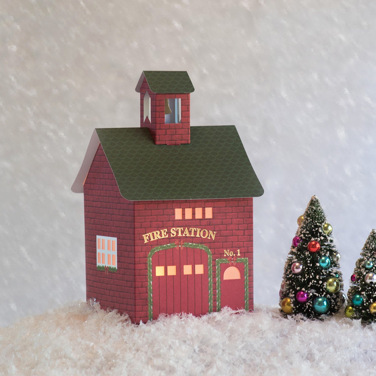 Popup Village Fire Station Christmas Fire Station Foldable Etsy