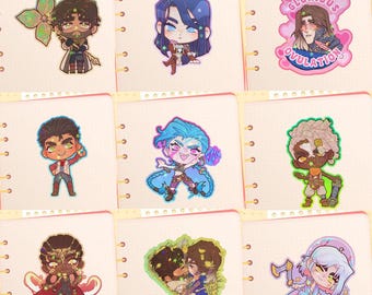 Viktor, Jayce, Mel, Jinx, Ekko holographic stickers 6cm, JayVik, arcane, league of legends