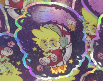 AstroVa space astronaut Shooting Star Nai (Unofficial Tristamp Merch) Holographic Sticker