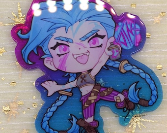 Jinx 6 cm 2.3 Acryl Anhänger, doppelseitig, Arcane League of Legends
