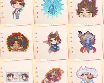 Viktor, Jayce, Mel, Jinx, Ekko holographic stickers 6cm, JayVik, arcane, league of legends