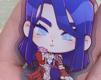 Caitlyn 6cm 2.3" acrylic charm, double sided, arcane league of legends