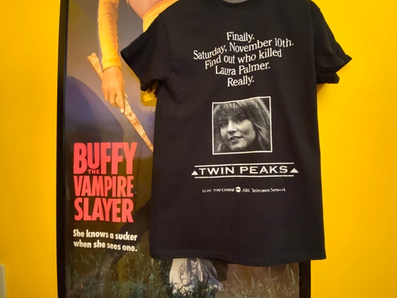 Twin Peaks Vintage ABC Print Add Black Tee - Etsy