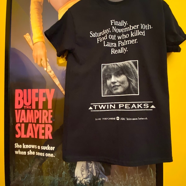 Twin Peaks vintage ABC print add  black tee