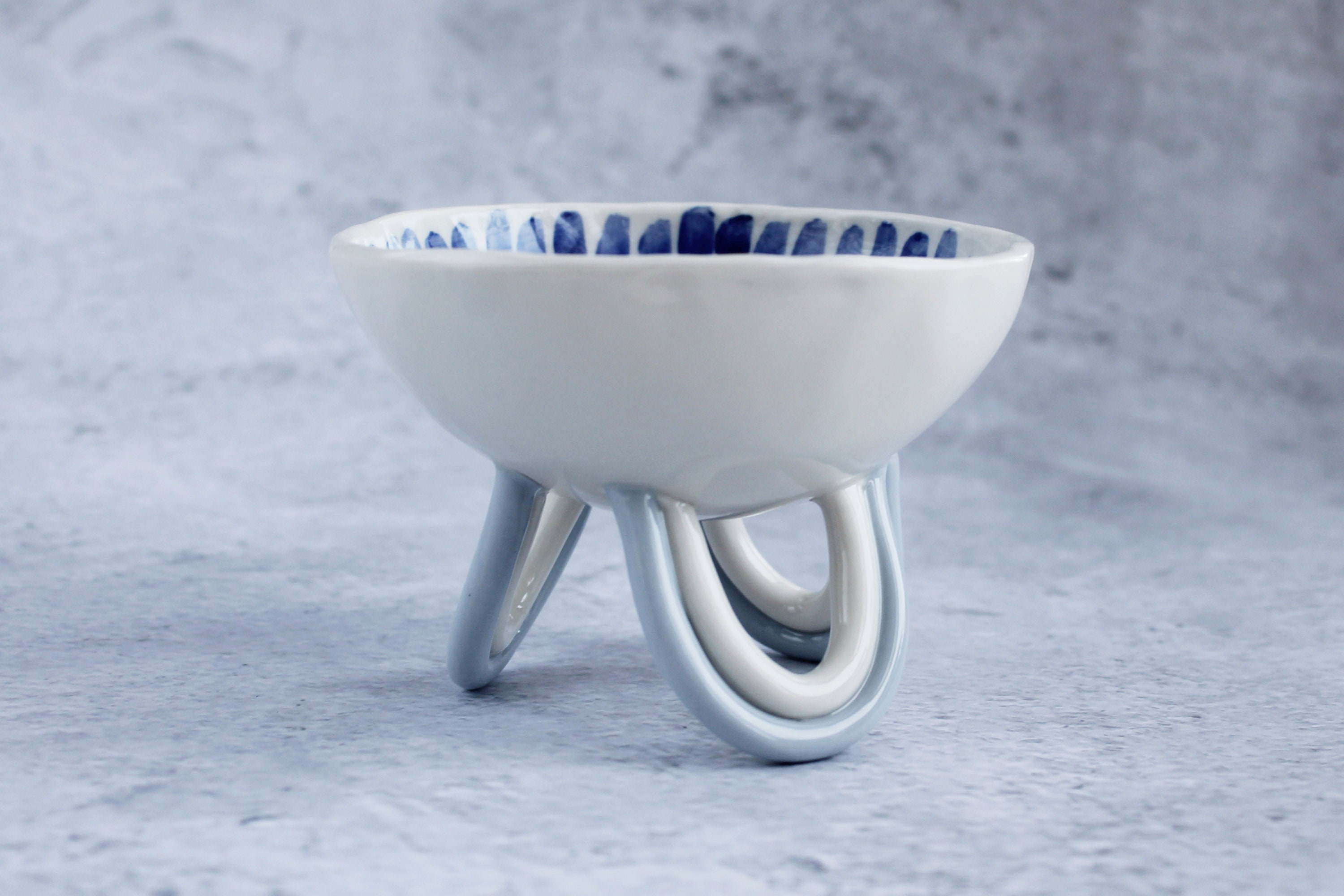 Handmade Ceramic Tripod Bowl / Porcelain Trinket Dish / Hand Etsy