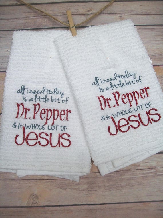 Embroidered Bar Mop Towels Dr Pepper Decor Monogrammed Etsy