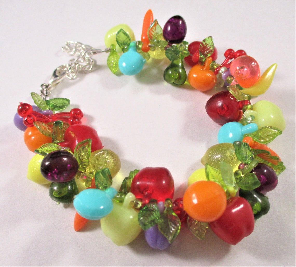 Fruit bracelet tutti frutti jewelry vintage cluster Etsy