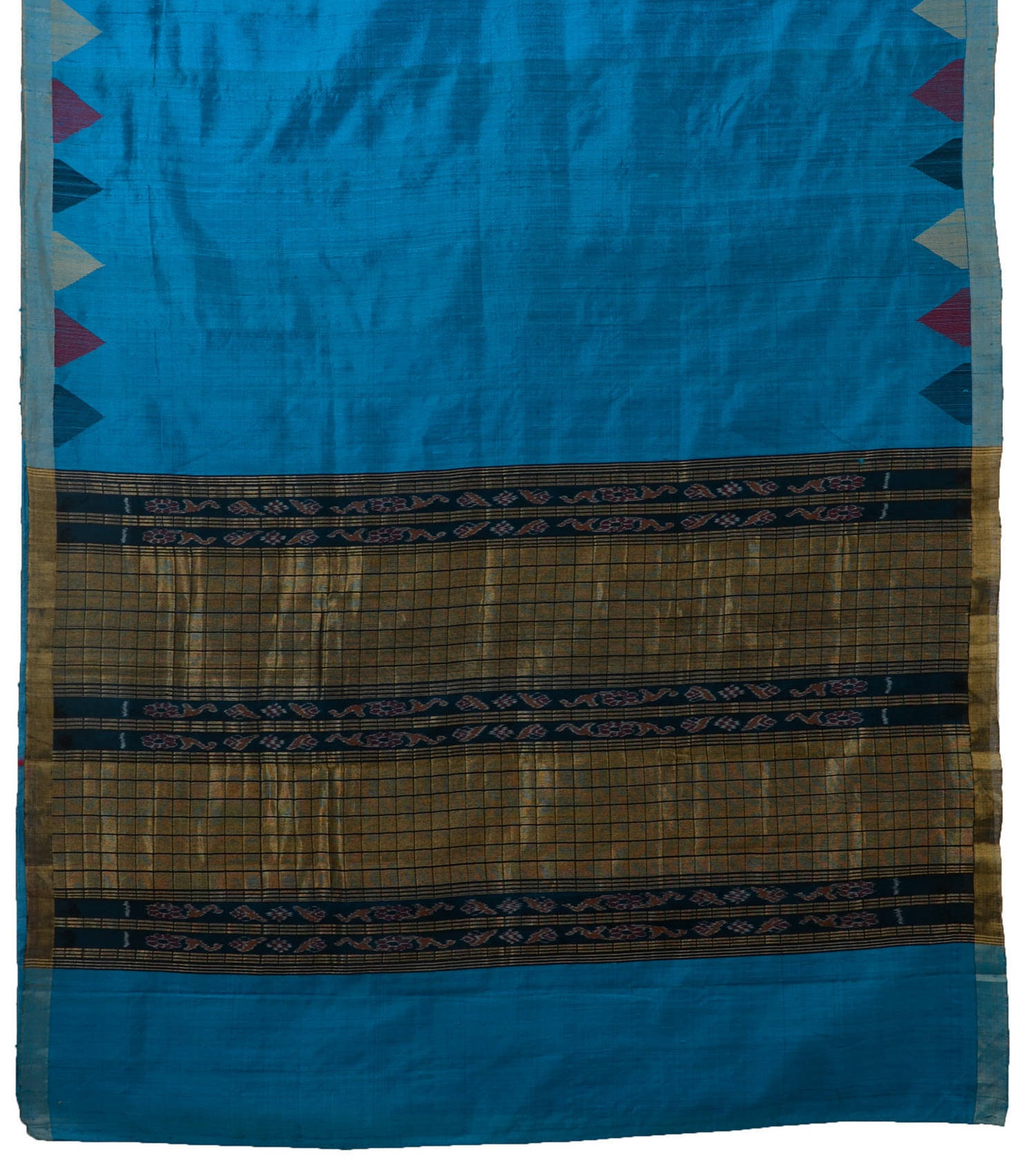 Hand Woven Pure Raw Silk Orissa Ikkat Saree in Turquoise Color - Etsy ...
