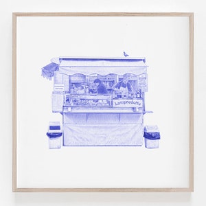 L’antico Trippaio, Italian food stand, Florence, Firenze, Lampredotto, Digital Art, Minimalism, Wall decor, Home decor, 100% profits donated