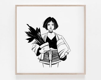 Léon: The Professional - Ritratto di Mathilda, stampa artistica in bianco e nero