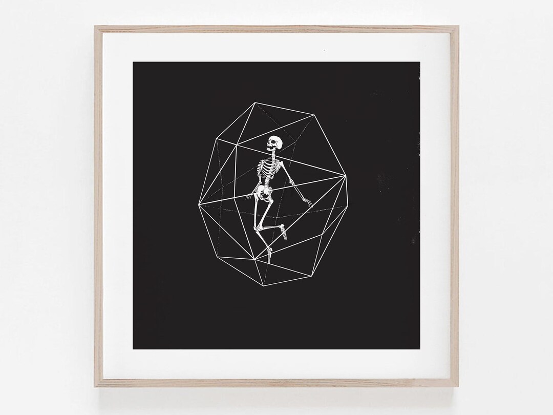 Geometric Skeleton Art Print: Metroid-inspired Minimalist Wall Decor - Etsy