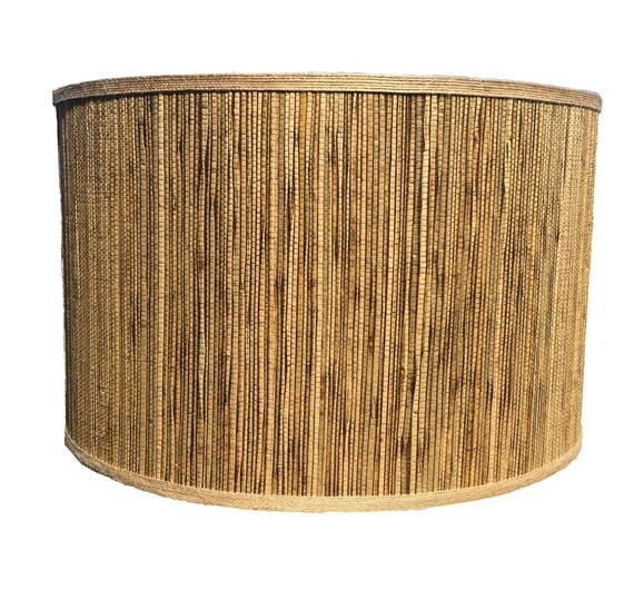 Brown Seagrass Drum Lamp Shade with Jute Lampshade in Natural | Luxury