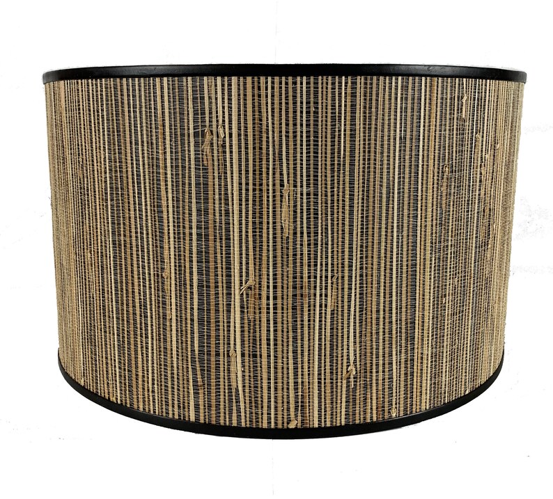 Seagrass Lighting Bedside Lamp Table Shade Pendant Floor Custom Grasscloth Black Italian Leather Drum Lampshade