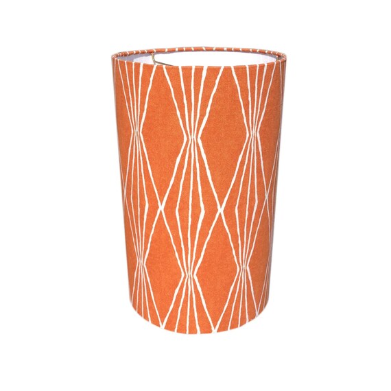 Tall Orange Drum Lamp Shade Robert Allen Handcut Ivory Shapes Etsy