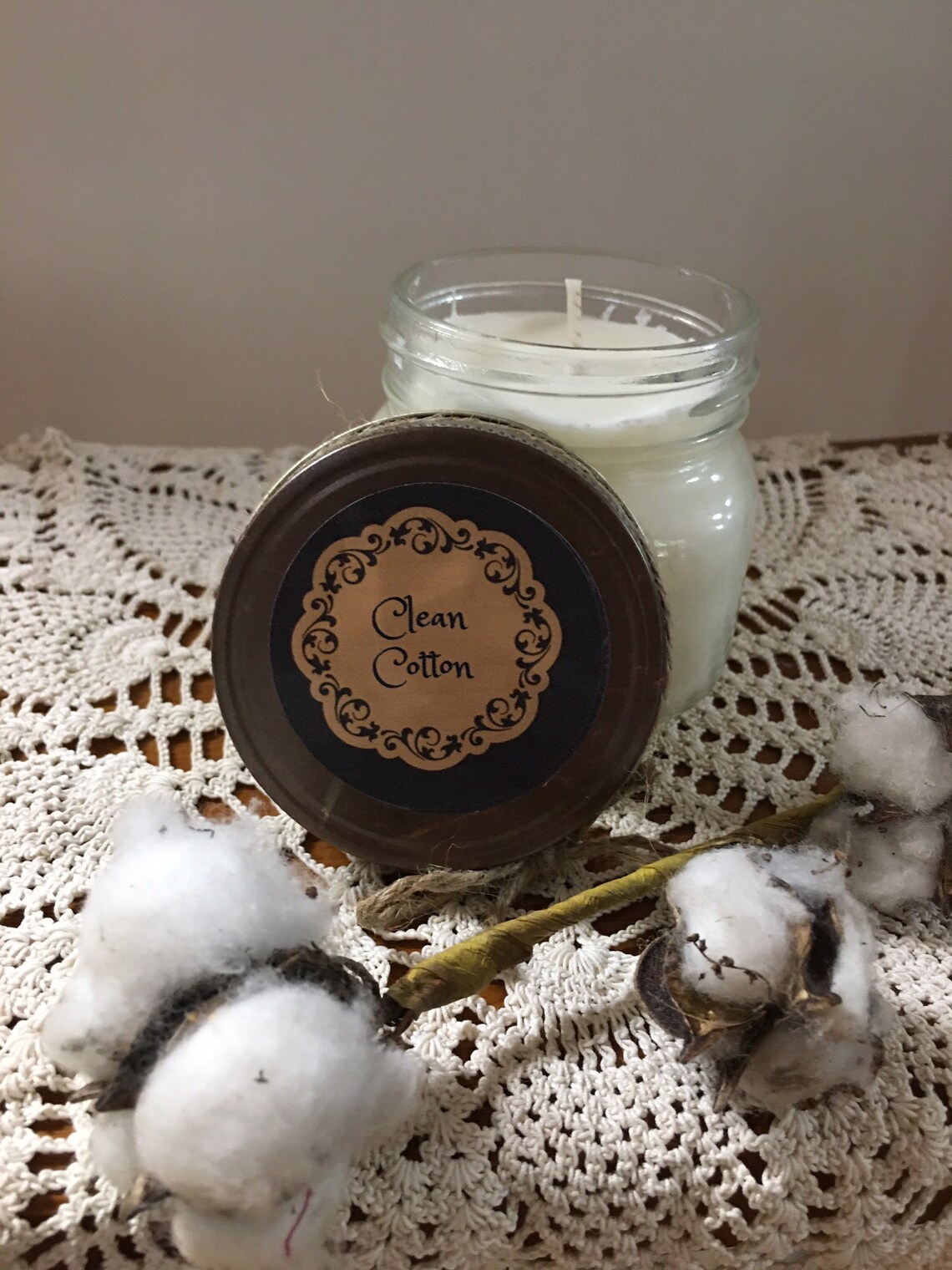 Clean Cotton Soy Candle / Fresh and Clean Candle / Farmhouse Etsy