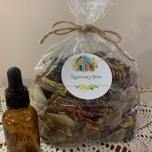 Rosemary & Mint Scented Potpourri / Herbal Potpourri / Highly Scented Potpourri / Potpourri plus Refresher Oil / Potpourri