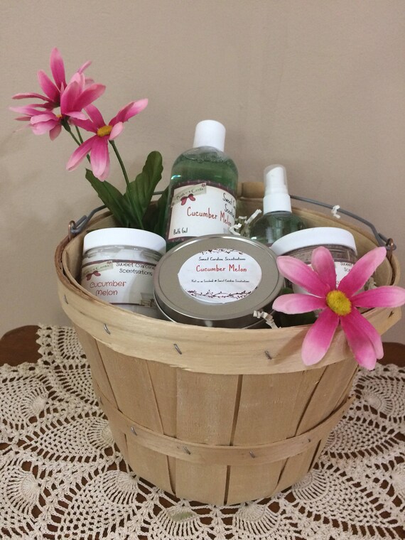 Spa Gift Baskets / Spa Basket With Candle / Birthday Gift