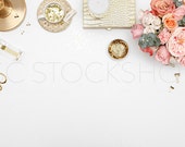 Styled Stock Photography | Gold and Pink Styled Desktop | Product Photography | Digital Image