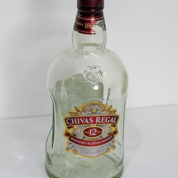 Empty Liquor Bottle -Chivas- Blended Scotch Whiskey Blended - 12 y"