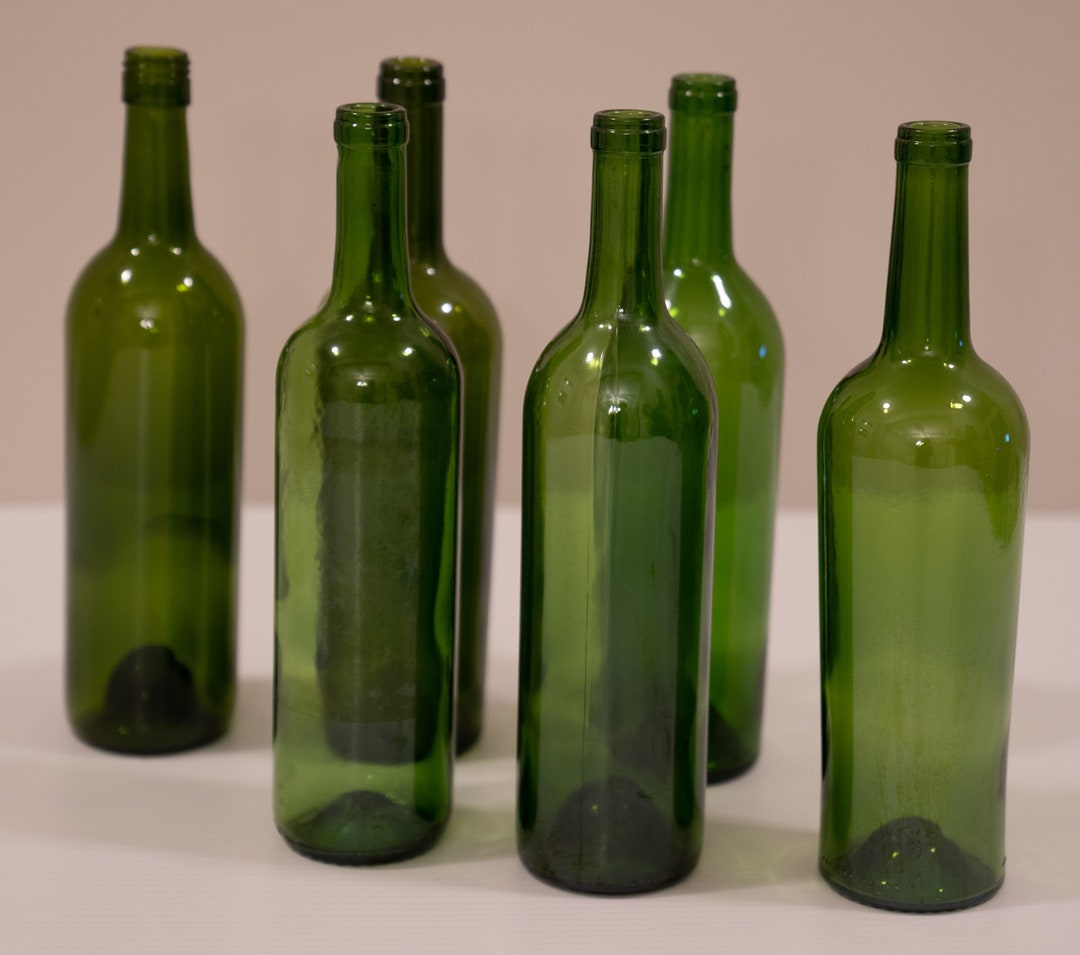Empty Green Wine Bottles Clean No Labels No Scratches Etsy