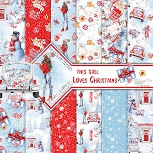 Carte digitali natalizie, inverno accogliente, dolci natalizi, moda invernale, adesivi per planner, motivi senza soluzione di continuità, sublimazione, pupazzo di neve, cassetta postale