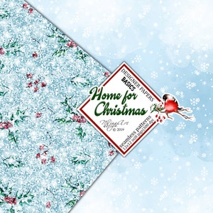 Christmas Digital Papers, Winter Basic Papers, Planner Stickers, Watercolor Backgrounds, Fabrics, Seamless Patterns, Wallpapers, snowflakes