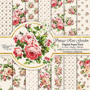 Romantic Digital Papers, Wedding Planner Stickers, Shabby Chic, Vintage, Fabrics, Floral Backgrounds, Bridal Shower, Scrapbook, Lace Flowers