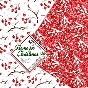 Christmas Digital Papers, Winter Basic Papers, Planner Stickers, Watercolor Backgrounds, Fabrics, Seamless Patterns, Wallpapers, snowflakes