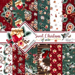 Weihnachten Digitale Papiere, Weihnachtsplätzchen, Planer Aufkleber, Nahtlose Oberflächenmuster, Sublimations Designs, Lebkuchenmann, Weihnachtsstoffe