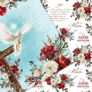 Easter Digital Papers, Jesus, Religious, Planner Stickers, Seamless ...