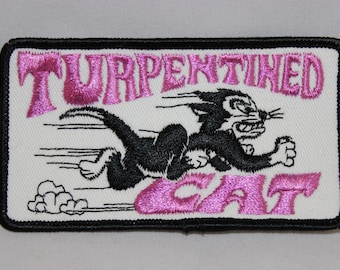 New Vintage Embroidered  Arctic Cat  "Turpentined Cat"  Snowmobile Patch   NOS 