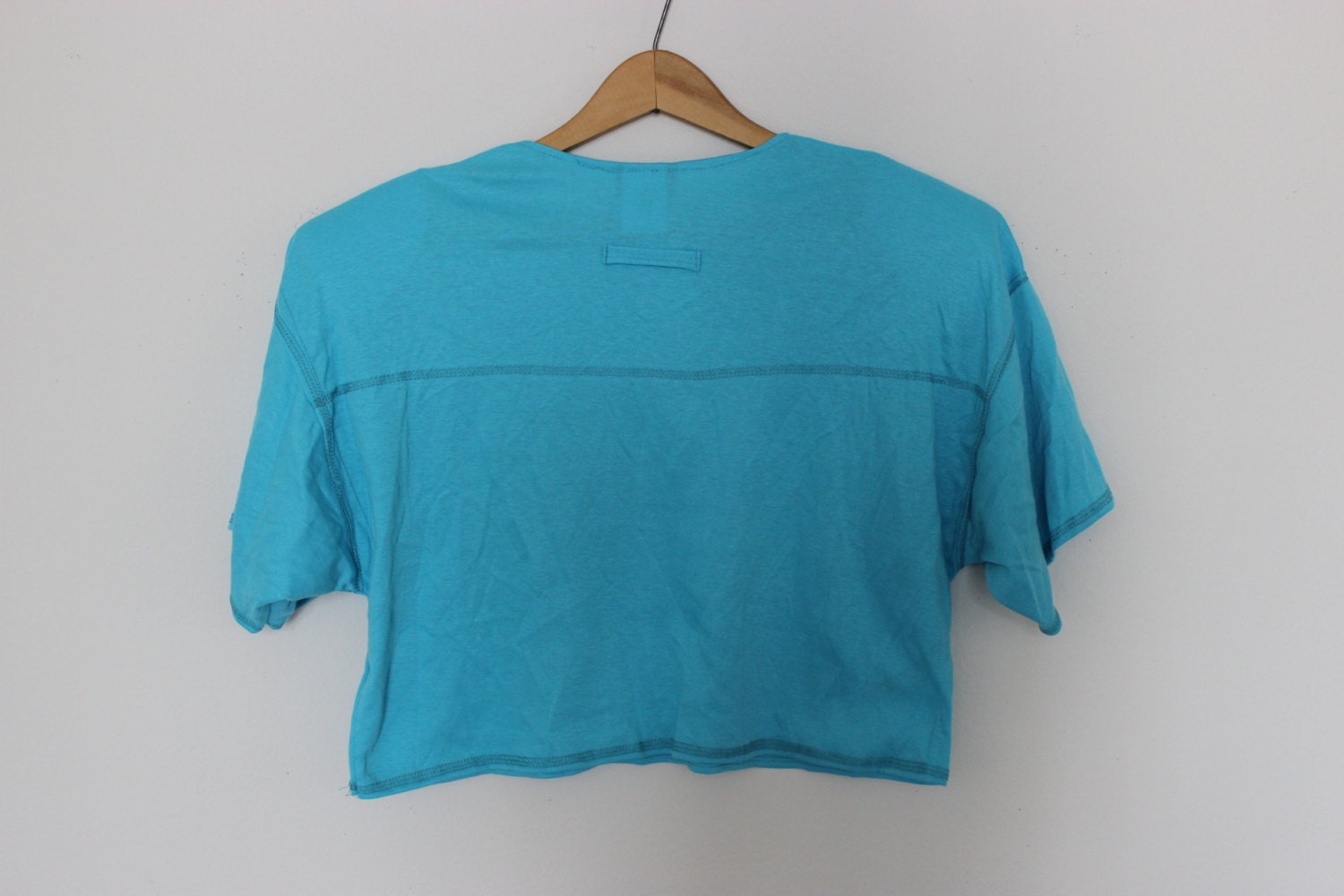 Vintage Blue Half Shirt 1980s - Etsy