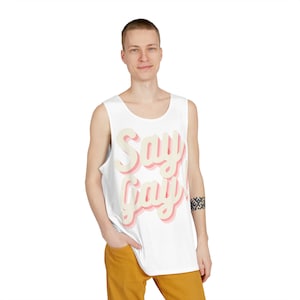 SAY GAY! Mens/Uni Oversized Tank Tank Top