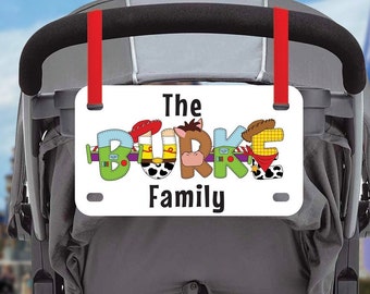 Personalized Stroller Plate, Stroller Sign, Amusement Park Tag, Custom License Plate with Fast Shipping within USA