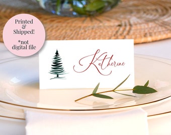 Holiday Place Cards - Christmas Tree Doodle - Simple (Printed & Shipped)
