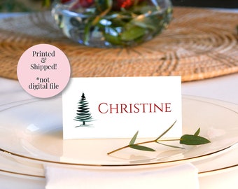 Holiday Place Cards - Christmas Tree Doodle - Simple (Printed & Shipped)